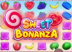 Casino Sweet Bonanza game with colorful candies and fruits.  GetSlots Casino Online Canada