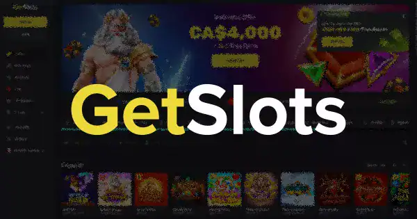 GetSlots casino homepage with colorful slot game b.  GetSlots Casino Online Canada